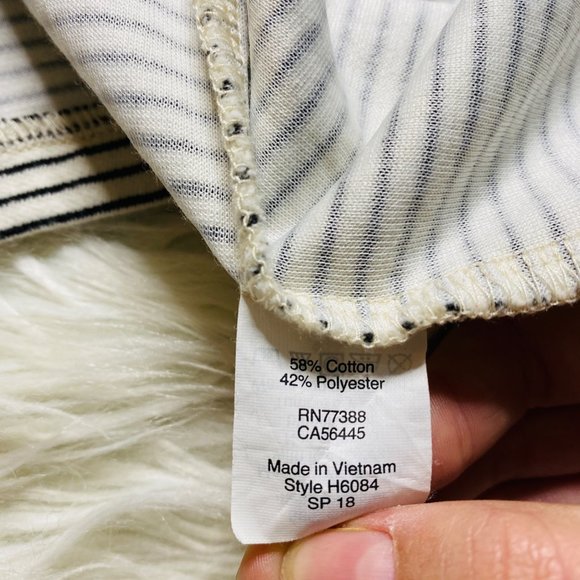 J. Crew Womens Knit A Line Striped Peplum Sleeve Black Ivory Dress Size Large - Picture 6 of 11